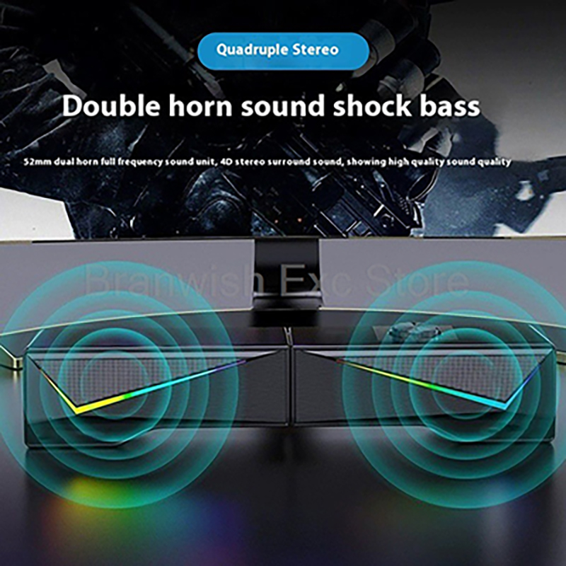 Rgb Computer Soundbar For Pc - 2x2.5w alto-falante do computador rgb luz
