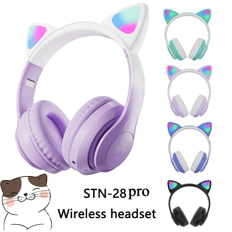 Cat Ear Bluetooth Headset Led - Novo Fone de Ouvido Sem Fio