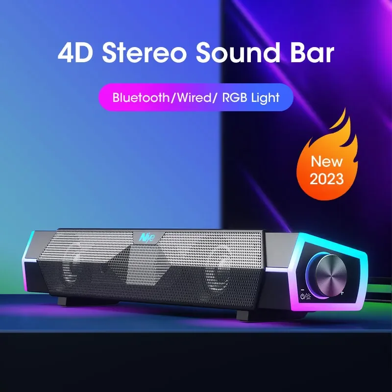 Rgb Computer Soundbar For Pc - Barra de som estéreo 4d, alto-falante