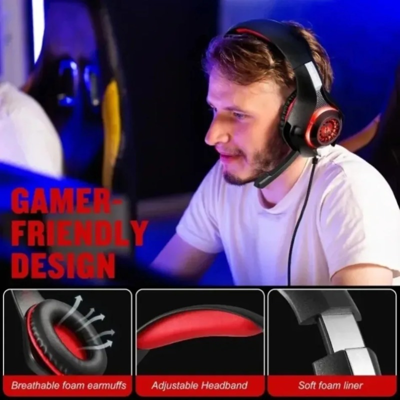 Gaming Headset With Mic Rgb - Fone de ouvido gamer com fio,