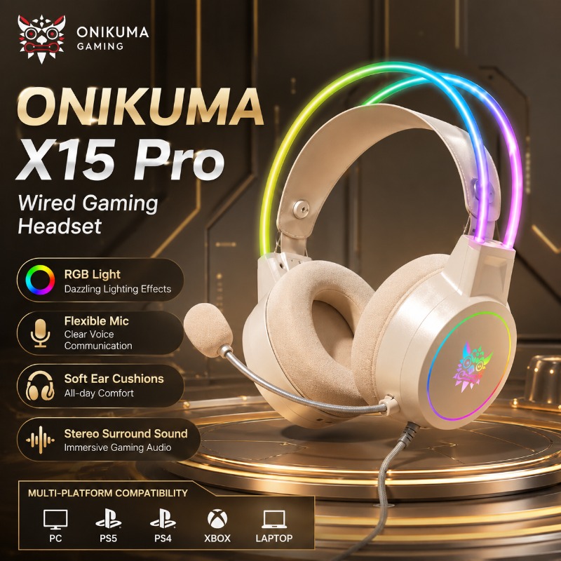 Gaming Headset With Mic Rgb - Headset Gamer ONIKUMA X15 Pro com
