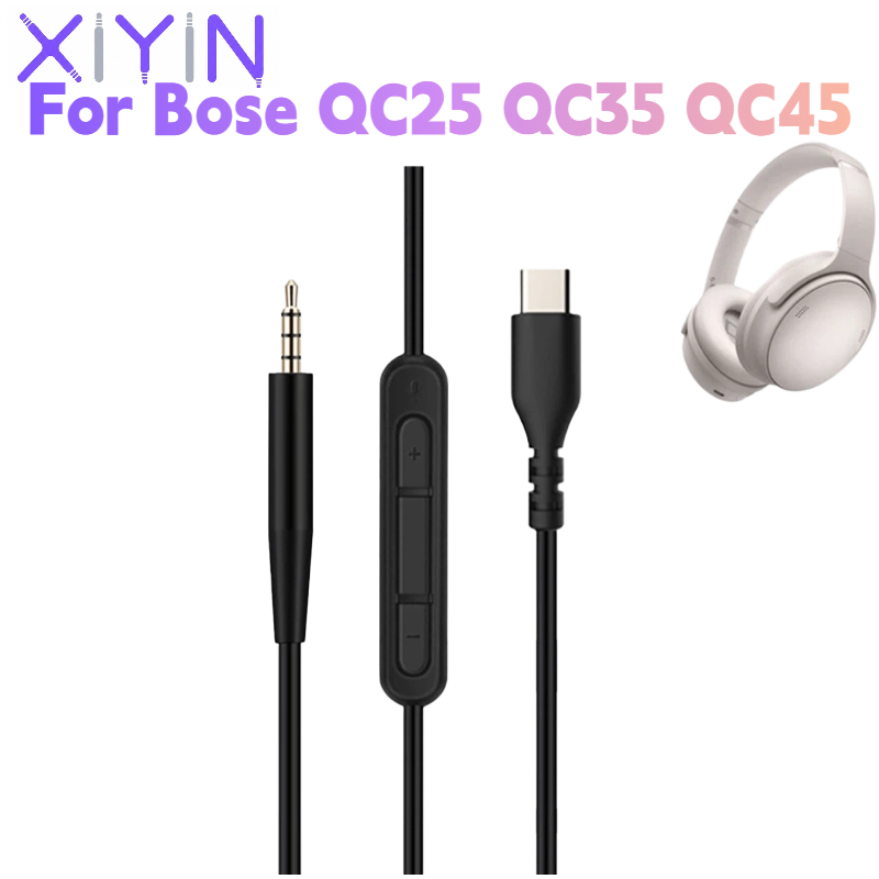 Type C Wired Earphones With Mic - Cabo de Áudio Substituto de 1,4