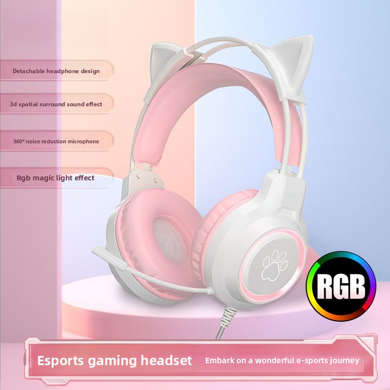 Gaming Headset With Mic Rgb - Fones de Ouvido RGB para Jogos