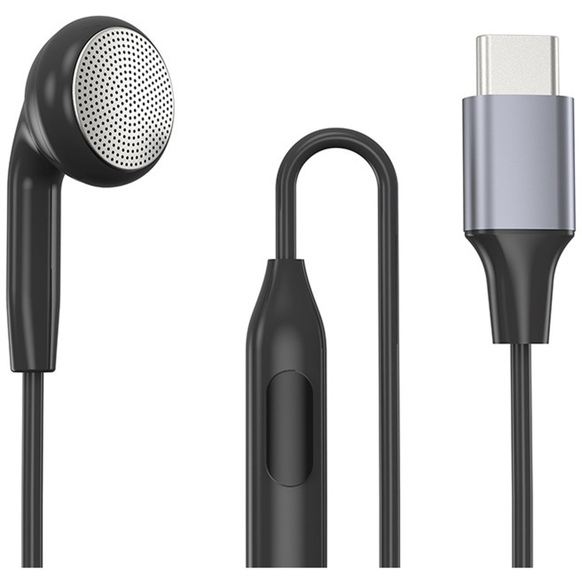 Type C Wired Earphones With Mic - Fone de Ouvido Mono com Fio