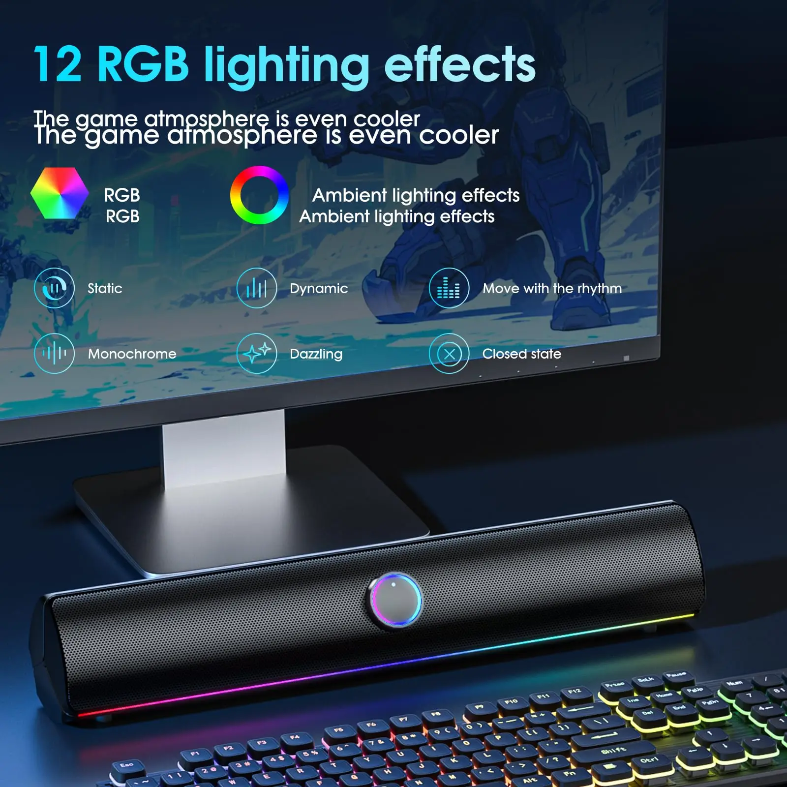 Soundbar para Jogos, Alto-fala - Rgb Computer Soundbar For Pc avaliação e preço