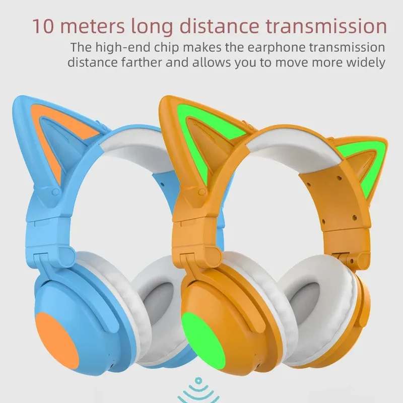 Zw068 led luz orelhas de gato  - Cat Ear Bluetooth Headset Led avaliação e preço