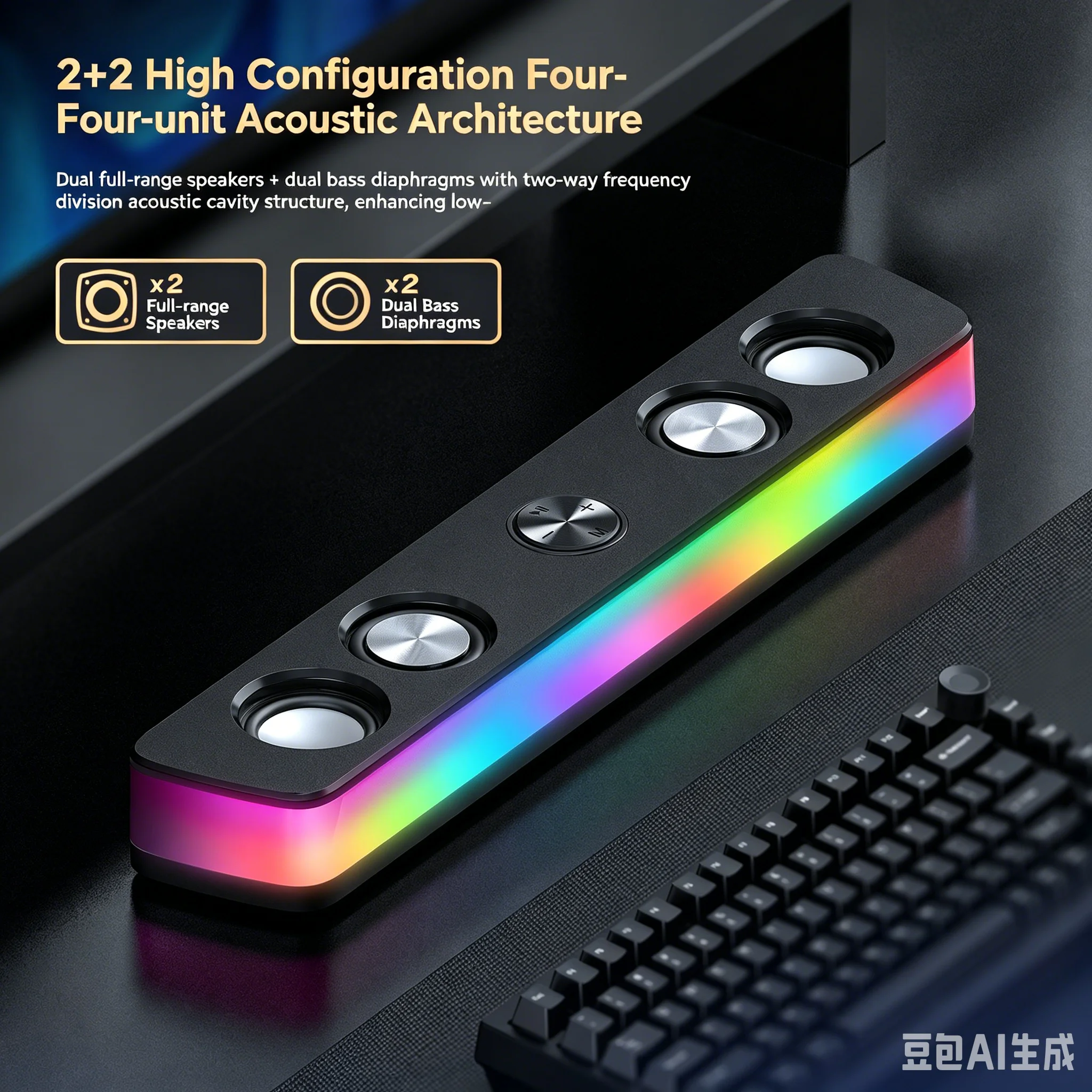 Caixa de Som Bluetooth Sem Fio - Rgb Computer Soundbar For Pc avaliação e preço