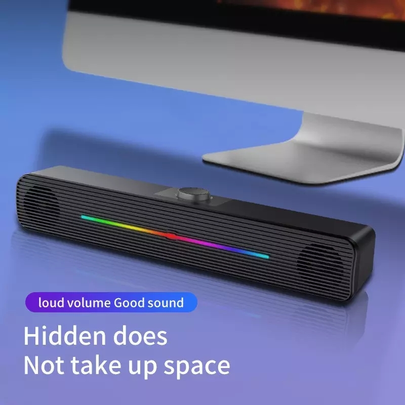 E-1407 Caixa de Som Sem Fio co - Rgb Computer Soundbar For Pc avaliação e preço