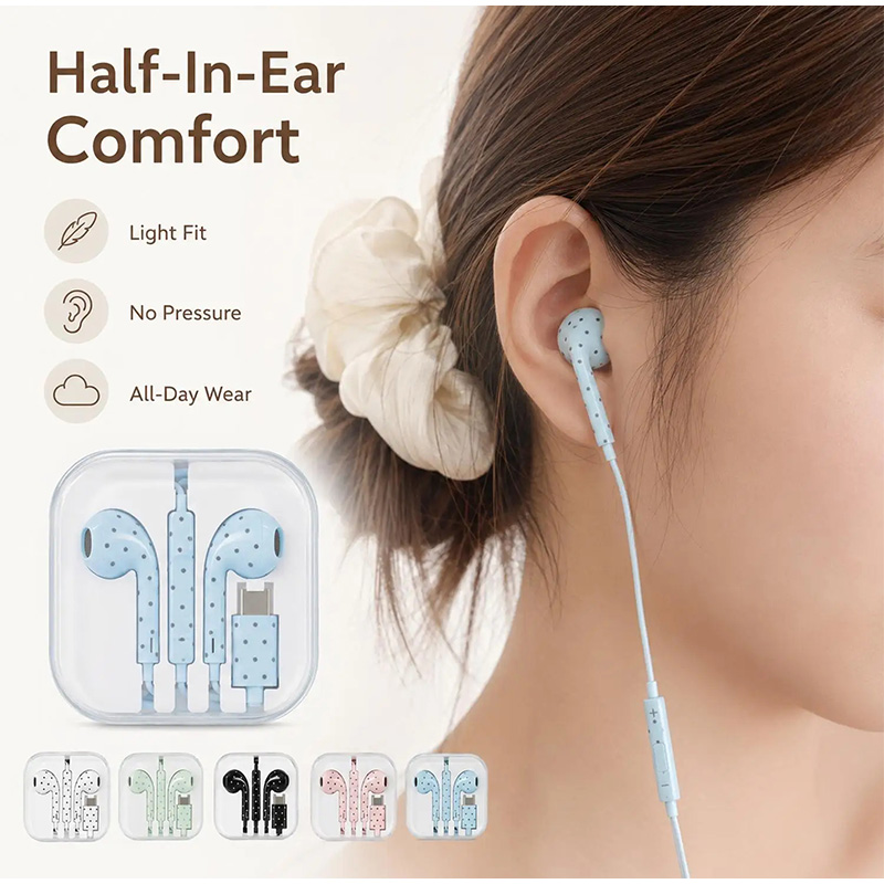 Fones de Ouvido Tipo C com Pad - Type C Wired Earphones With Mic avaliação e preço