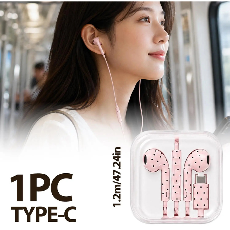Fones de Ouvido Tipo C com Pad - Type C Wired Earphones With Mic avaliação e preço