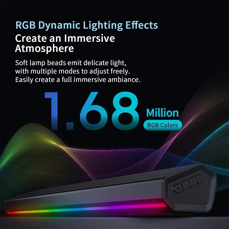 Caixa de Som Bluetooth 5.4 com - Rgb Computer Soundbar For Pc avaliação e preço