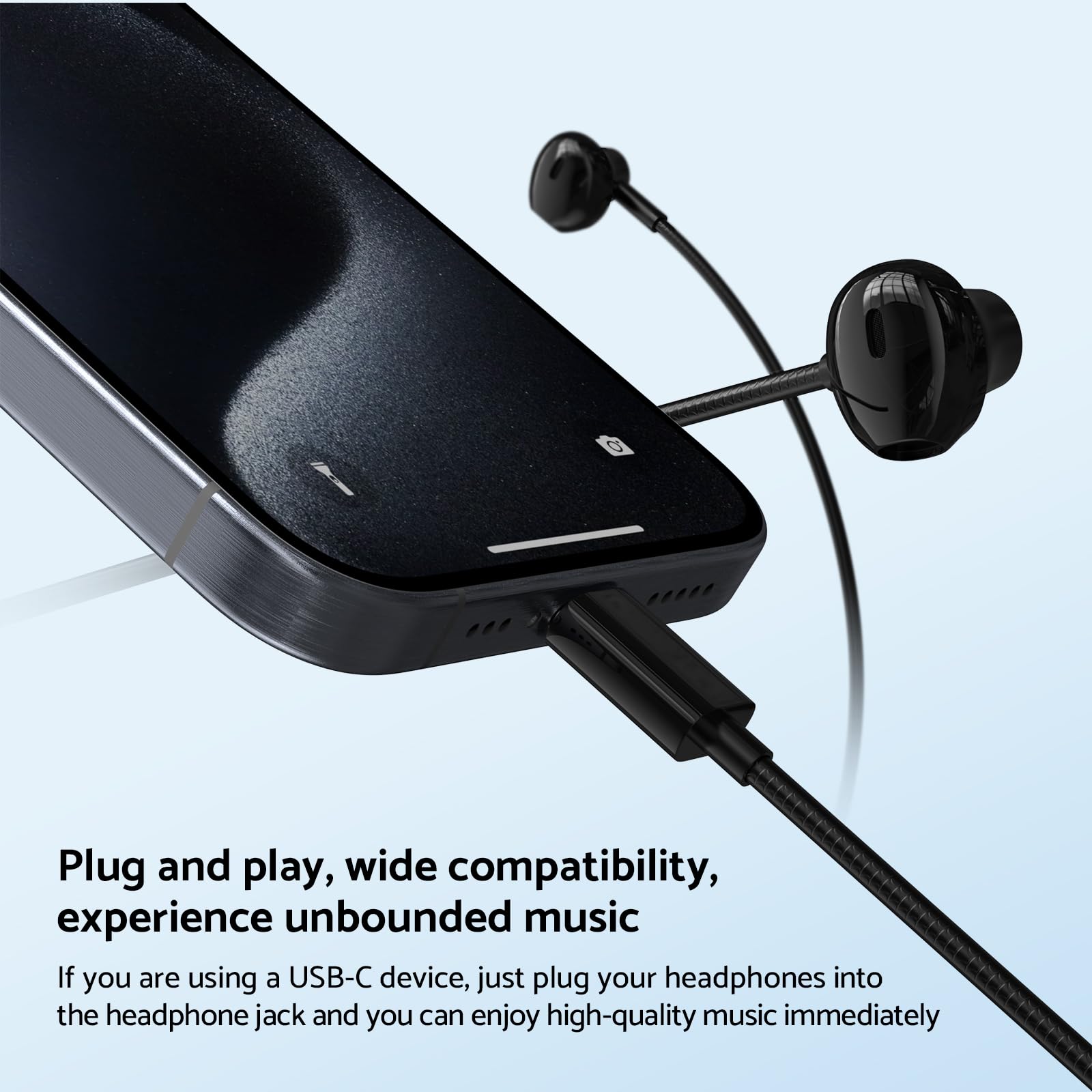 9d baixo estéreo tipo c e 3.5m - Type C Wired Earphones With Mic avaliação e preço