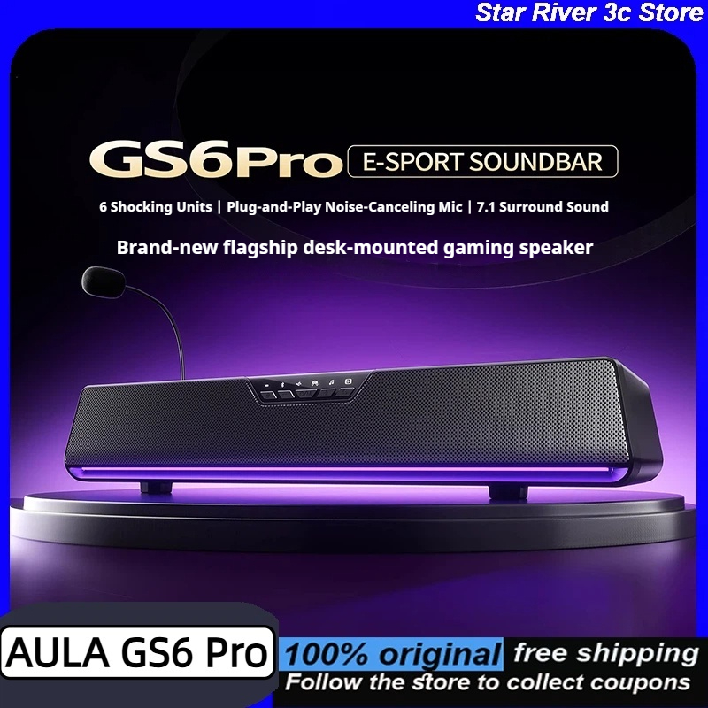 AULA GS6 Pro Wireless Gaming E - Rgb Computer Soundbar For Pc avaliação e preço