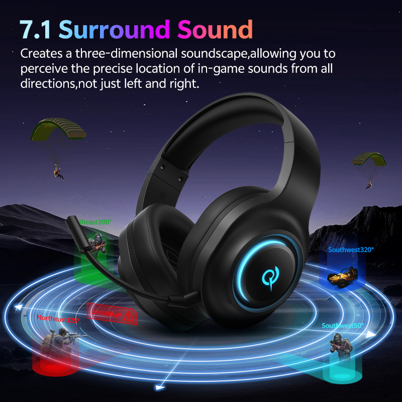 Fone QCY de ouvido gamer Heroa - Gaming Headset With Mic Rgb avaliação e preço