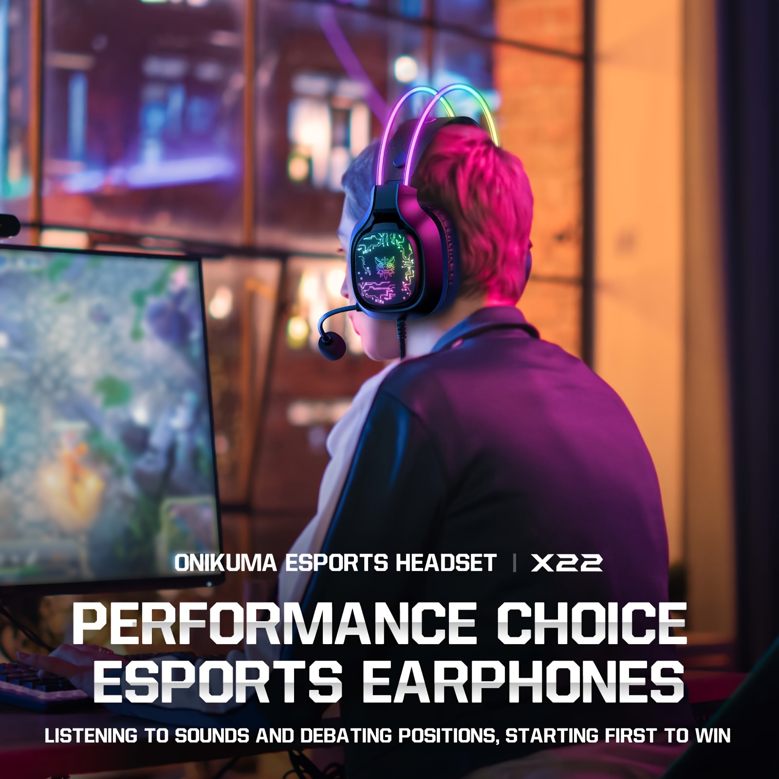 ONIKUMA X22 Gaming Headset RGB - Gaming Headset With Mic Rgb avaliação e preço