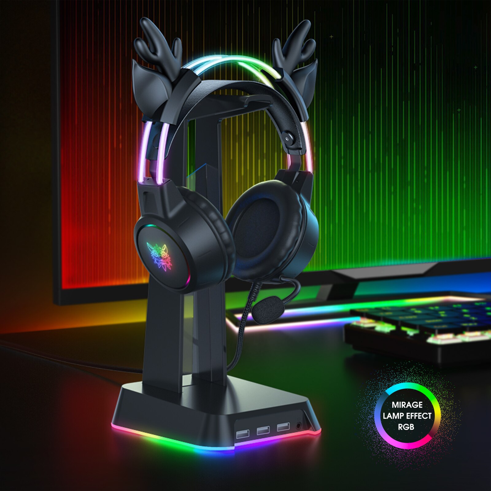 ONIKUMA-Gaming Headset com sup - Gaming Headset With Mic Rgb avaliação e preço