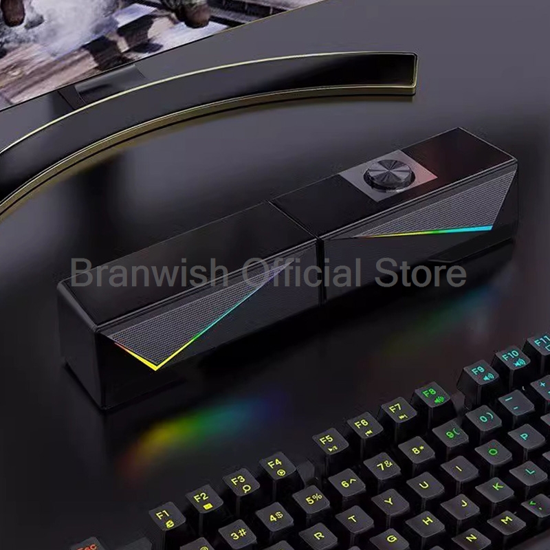 Barra de som para jogos RGB co - Rgb Computer Soundbar For Pc avaliação e preço