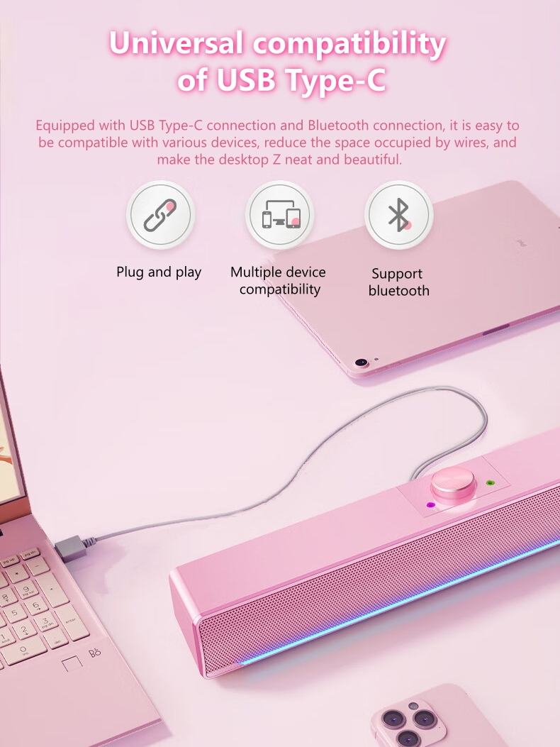 Multi-mídia rgb desktop comput - Rgb Computer Soundbar For Pc avaliação e preço