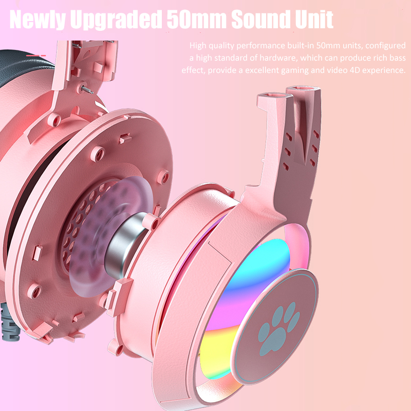 Cute Cat Ear Gaming Headphones - Gaming Headset With Mic Rgb avaliação e preço
