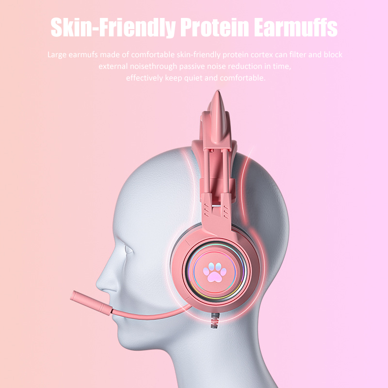 Cute Cat Ear Gaming Headphones - Gaming Headset With Mic Rgb avaliação e preço