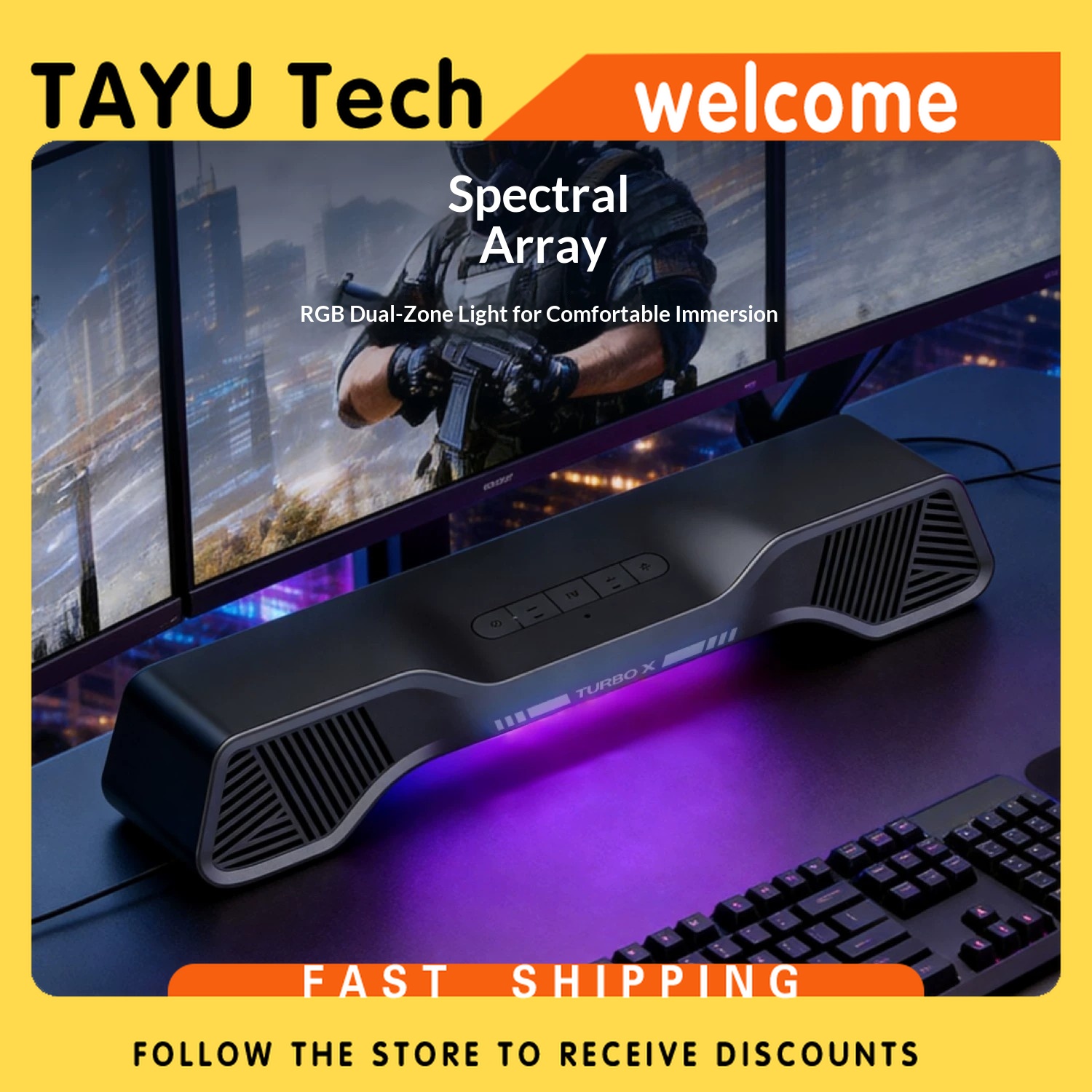 Caixa de Som para Jogos Hurric - Rgb Computer Soundbar For Pc avaliação e preço